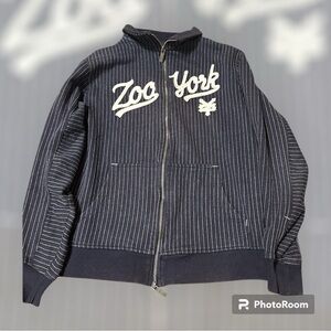Zoo York Men's White and Navy Jacket Y2K
